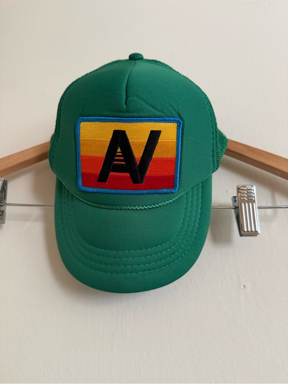 Aviator Nation Green Kids Trucker Hat with Sunset Patch